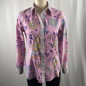 ETRO Paisley Print Long Sleeve Fitted Button Down Shirt 42 (US 6)
